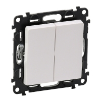 Механизм выключателя 2-кл. СП Valena Life 10А IP20 250В с лицевой панелью; безвинтовые зажимы белый